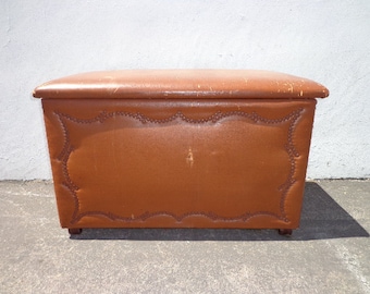 Trunk Vintage Storage Western Country Style Rustic Steamer Coffee Table Hope Chest Blanket Leather Bed Bench Wood Boho Beach Primitive