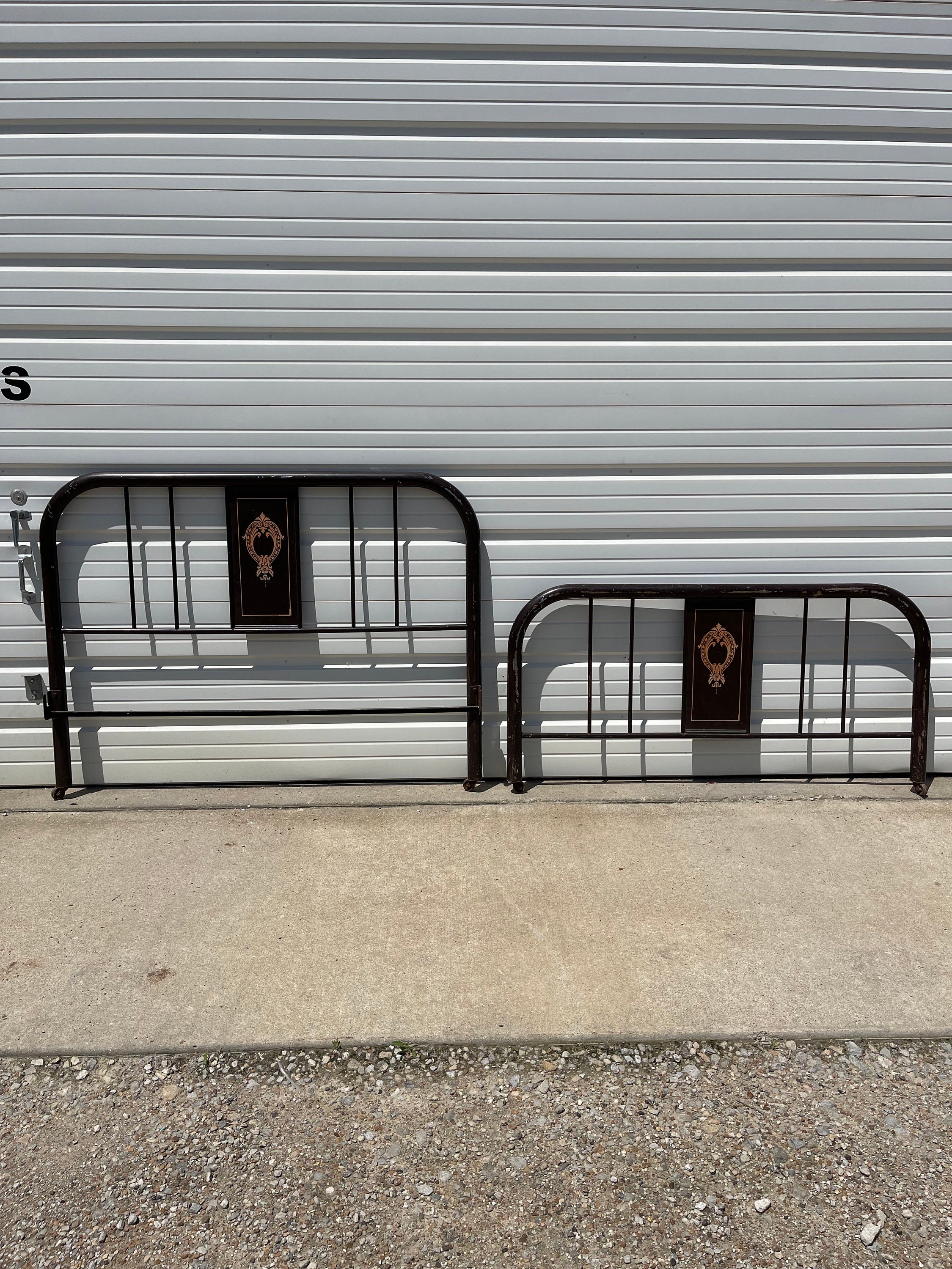 Antique metal headboard and footboard online