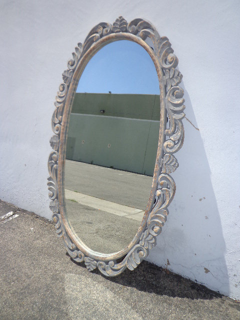 French Bathroom Painted Mirror Stand, 1960s for sale at Pamono