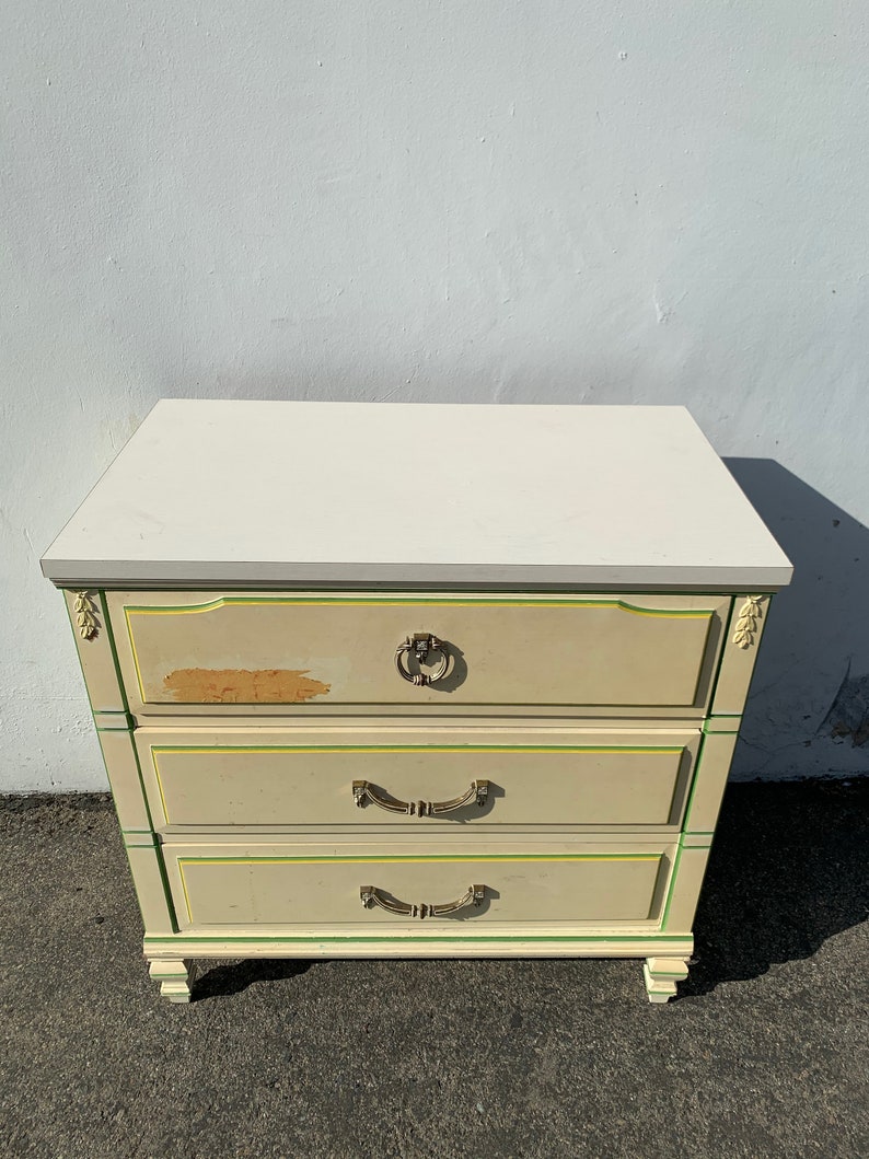 Vintage Nightstand Bachelor Chest French Provincial Dresser Bedside Table Oversized Furniture Bedroom Chest Storage Wood CUSTOM PAINT AVAIL image 2