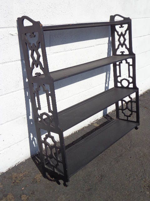 Wall Shelf Antique Cabinet Hutch Carved Wood French Provincial