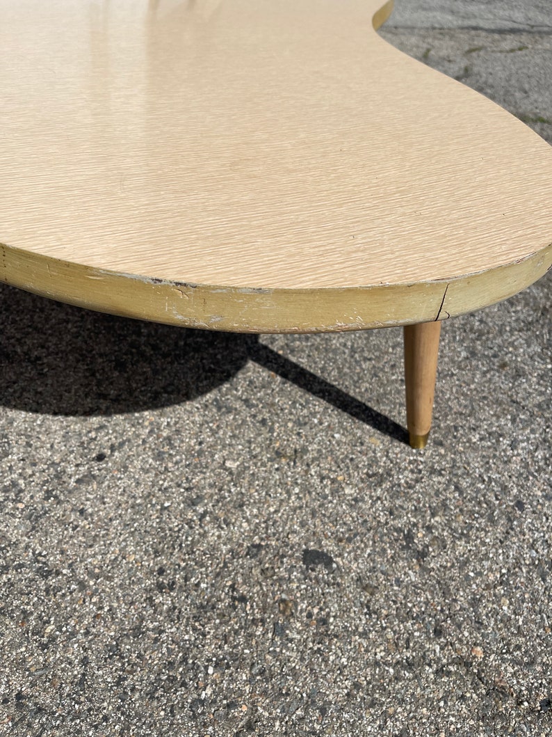 Mid Century Modern Kidney Shaped Coffee Table Retro Traditional Vintage Accent Cocktail Hollywood Regency Minimalist CUSTOM PAINT AVAIL image 7