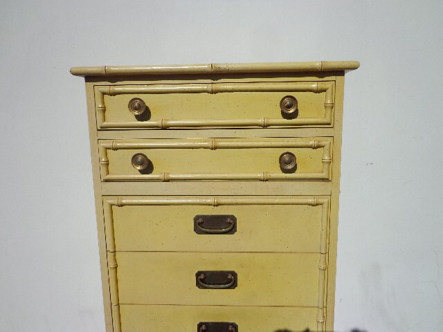 Lingerie Chest Vintage Faux Bamboo Tall Dresser Chest Chinese