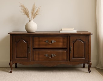 Antique French Provincial Wood Cabinet Buffet Console Low Table Bench Primitive Shabby Chic Storage Vintage Wood CUSTOM PAINT AVAIL