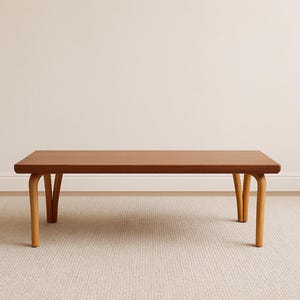 Vintage Bentwood Rattan Coffee Table, Paul Frankl Style