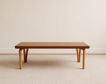Rattan Coffee Table Paul Frankl Style Bentwood Wood Cocktail Bohemian Boho Chic Living Room Bamboo Palm Beach Hollywood Regency Beach