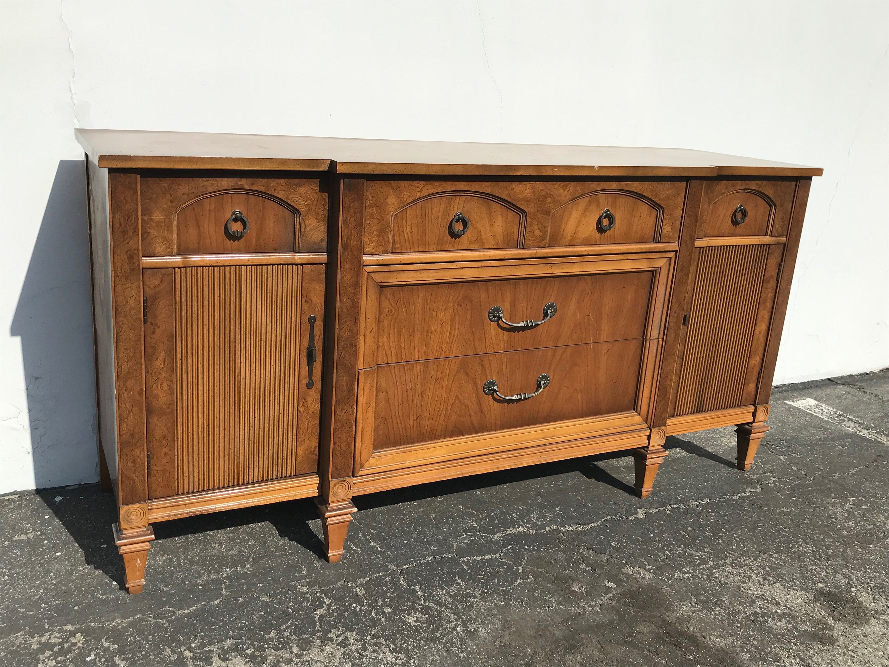 Antique Buffet Cabinet Tv Regency Sideboard Hutch Wood Console French ...