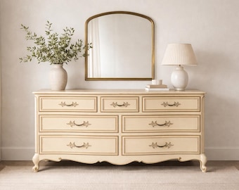 Vintage French Provincial Dresser | Serpentine Chest of Drawers - CUSTOM PAINT / REFINISHING Available