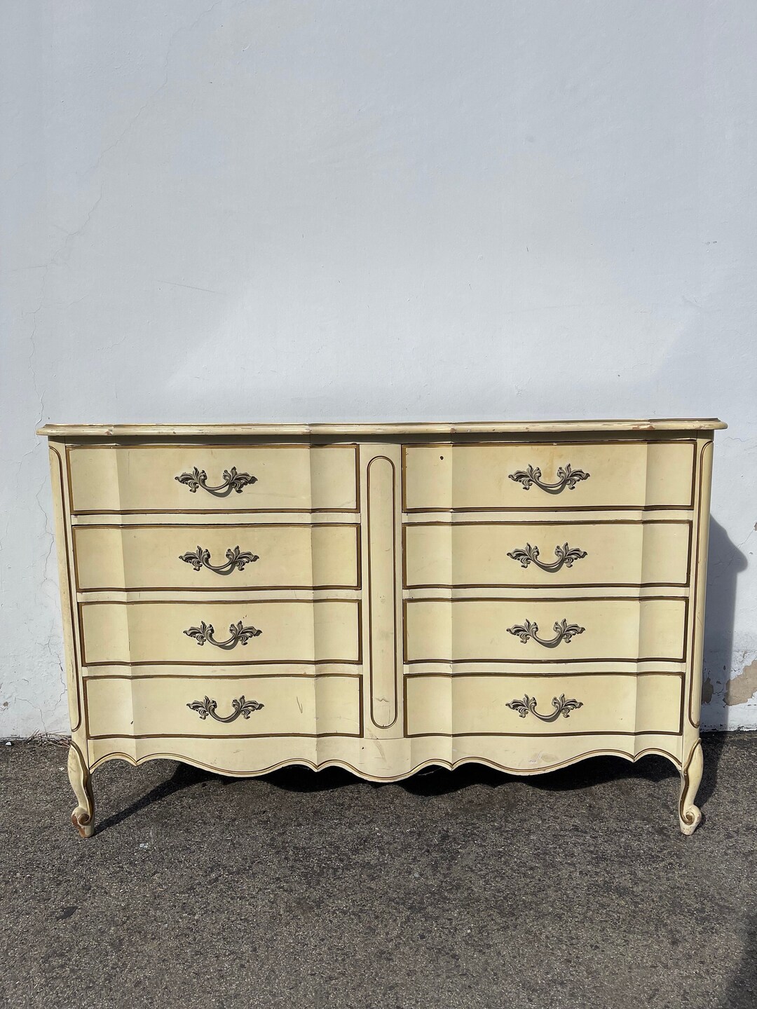 Vintage French Provincial Dresser by Dixie Furniture Antique Chest of