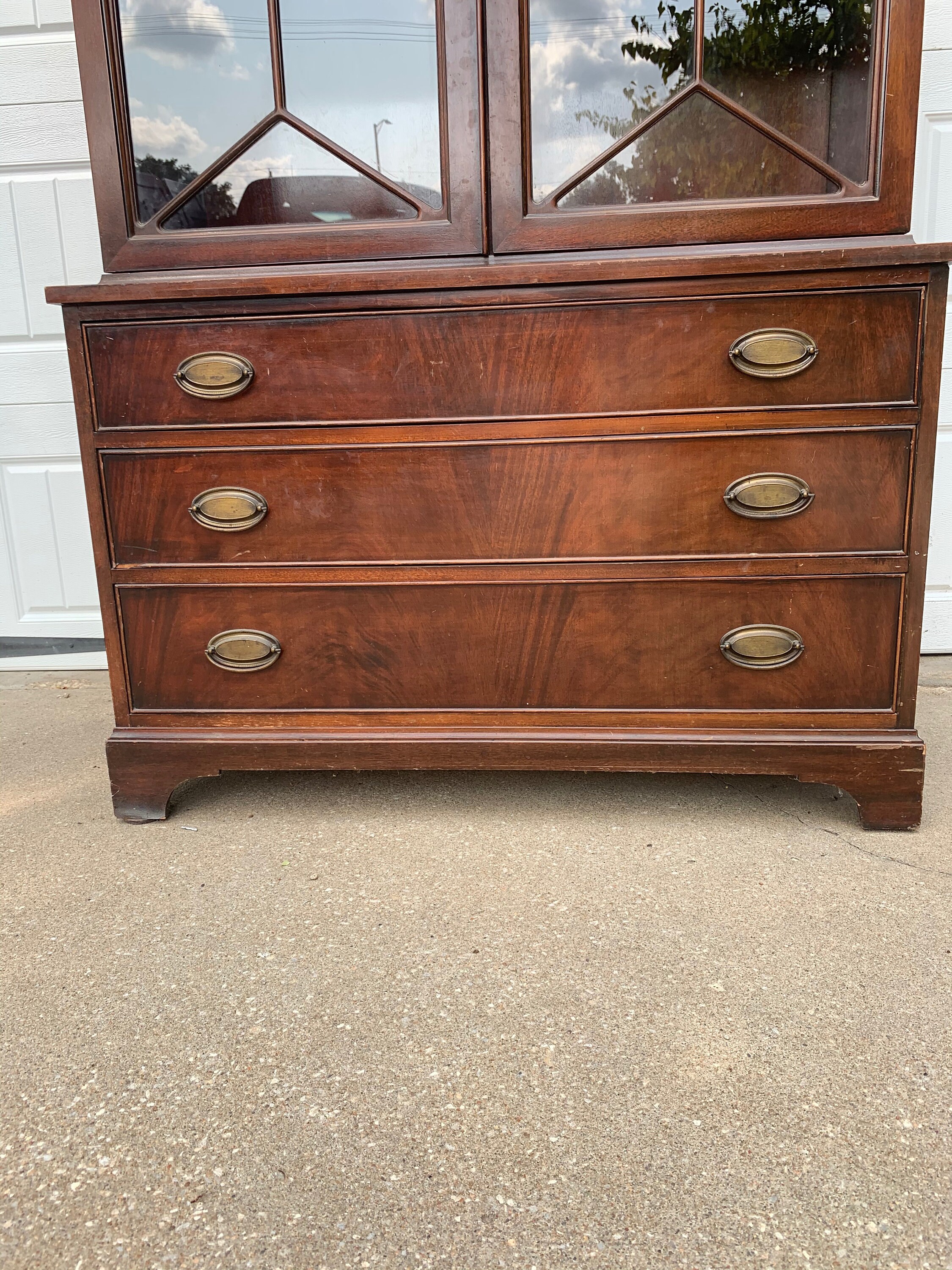 Antique China Display Case Hepplewhite Hutch Buffet Server