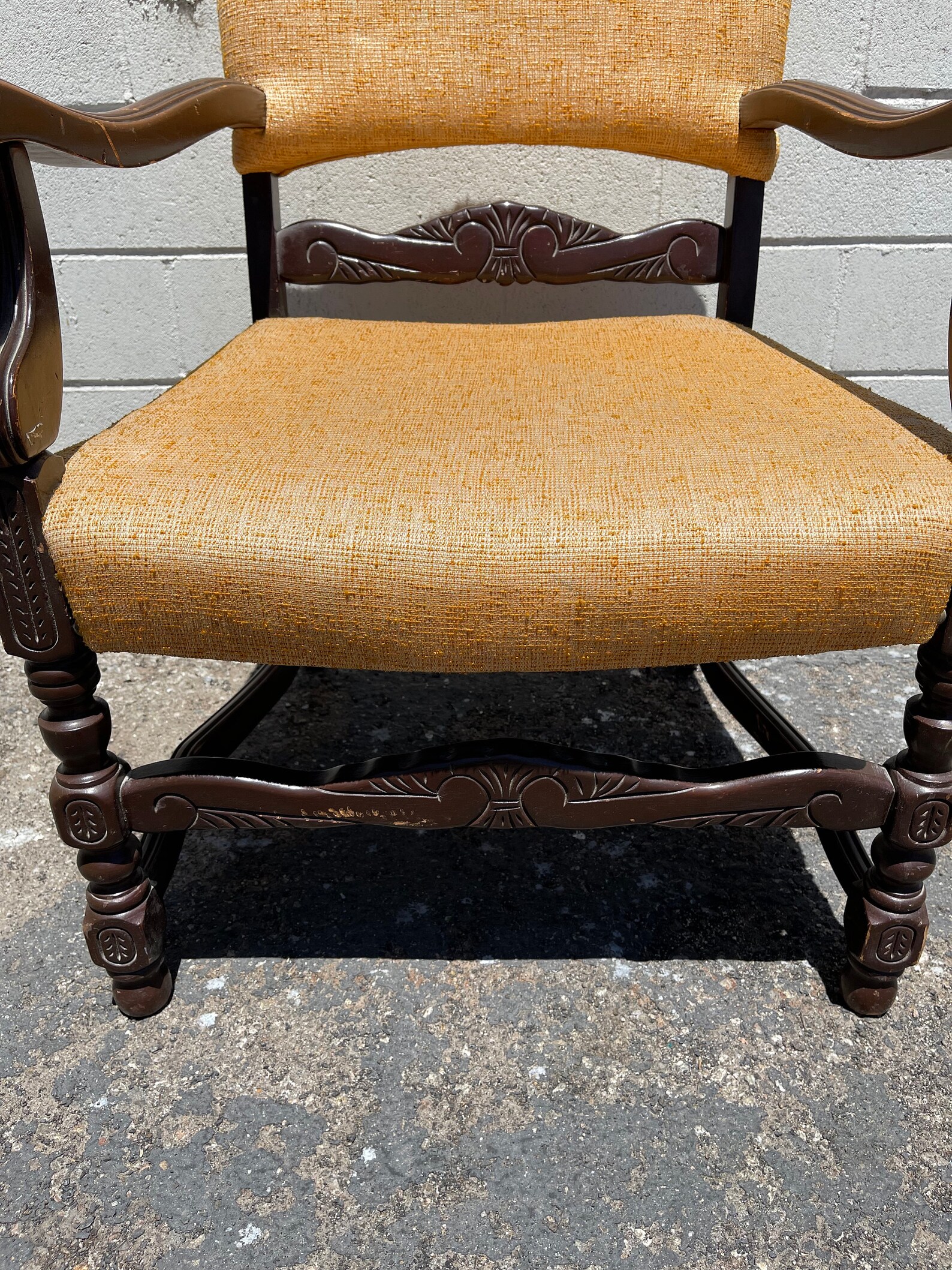 Antique Armchair Chair Carved Wood Traditional Seating Lounge Accent