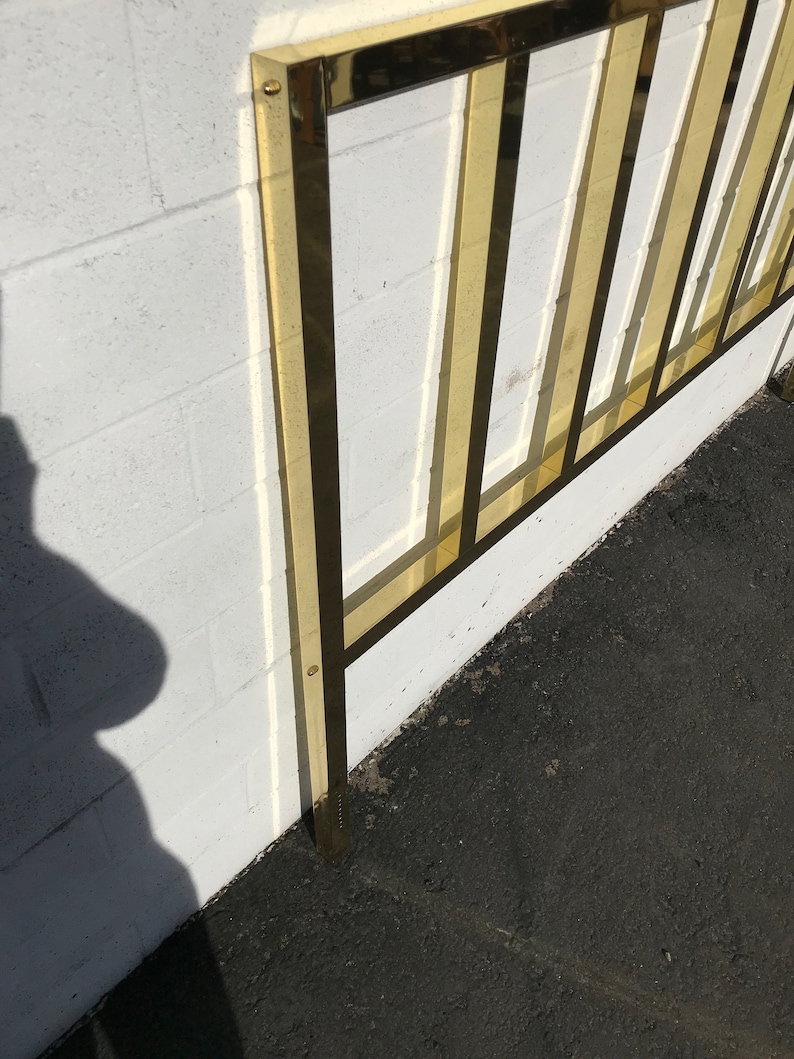 Vintage Polished Brass King Headboard | Hollywood Regency bild 5