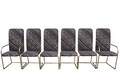 Milo Baughman Brass Cantilever Dining Chairs, Set of 6, 1980s DIA Design