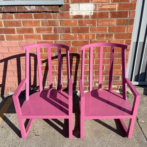 Pair of Rocking Chairs Vintage Indoor Outdoor Rocker Armchair Glider Nursery Bohemian Boho Chic Hollywood Regency Eclectic Style image 3