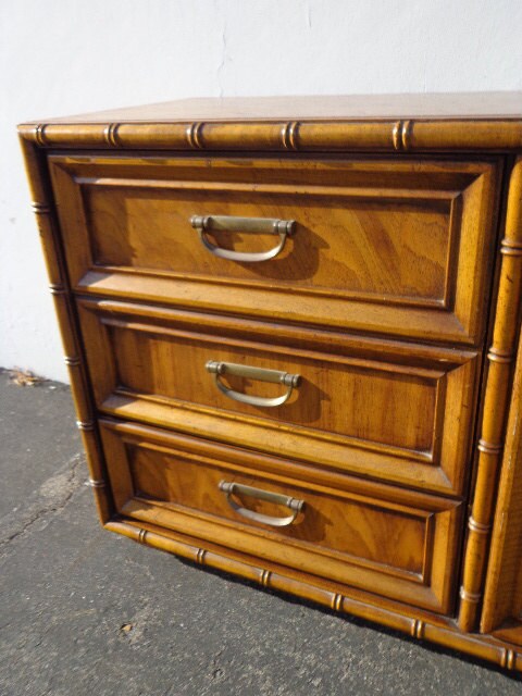 Dresser Faux Bamboo Wicker Chest Mcm Bedroom Media Console Chest