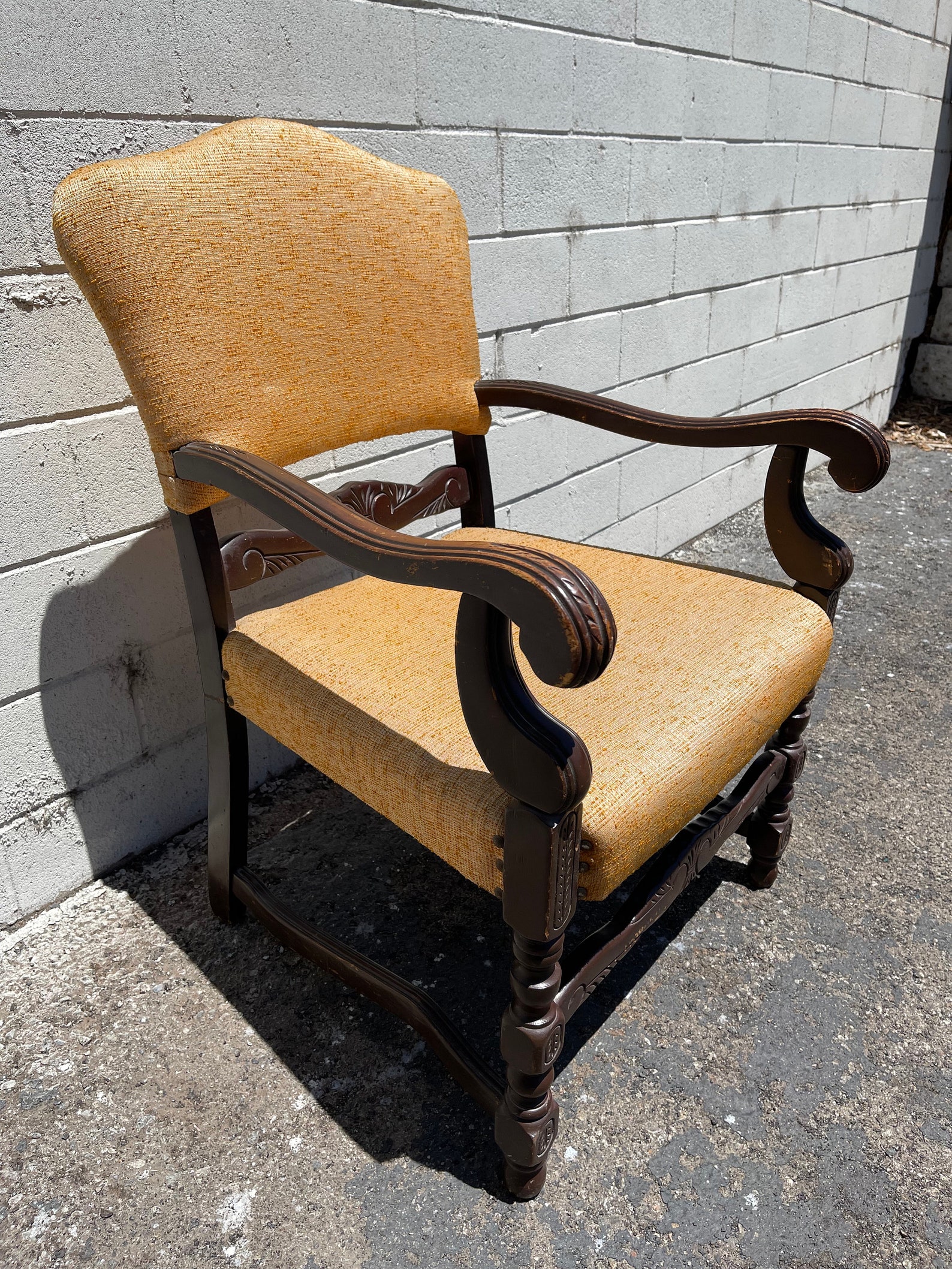 Antique Armchair Chair Carved Wood Traditional Seating Lounge Accent