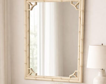 Vintage Faux Bamboo Wall Mirror | Chinoiserie Thomasville Allegro - CUSTOM PAINT AVAILABLE