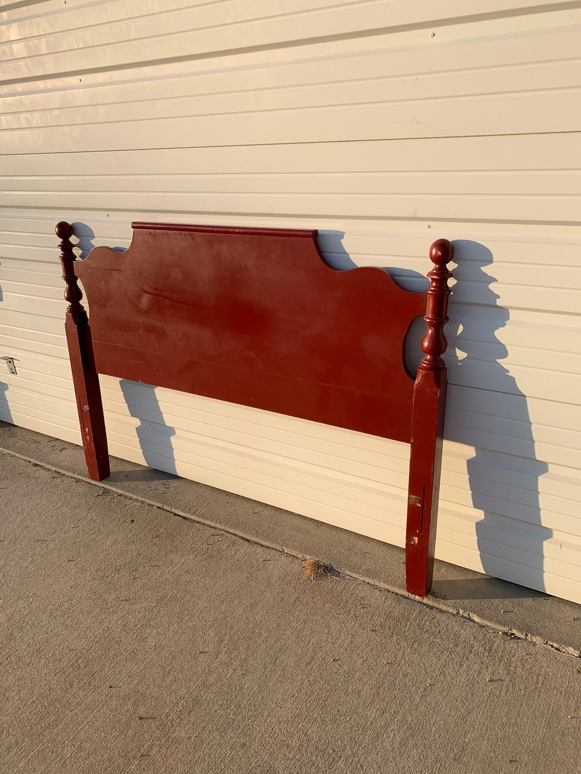 Antique Full Headboard Wood Bed Traditional Vintage Bedroom Furniture