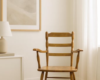 Antique Ladder-Back Wooden Armchair - CUSTOM PAINT AVAILABLE