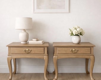Pair of Queen Anne Style End Tables / Nightstands - CUSTOM REFINISHED, See description for details