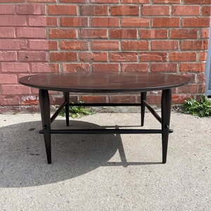 Traditional Wood Coffee Table Round Circle Mid Century Vintage Antique Accent Cocktail Wood Hollywood Regency Minimalist CUSTOM PAINT AVAIL