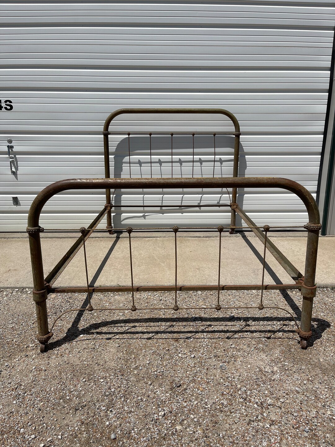 Antique Metal Bed Rustic Shabby Chic Primitive Country French Headboard