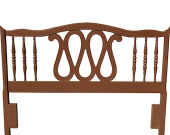 Vintage Headboard French Provincial Rococo Full Size Bedroom Furniture Wood Neoclassical Shabby Chic White Hollywood Regency Glam Bohemian