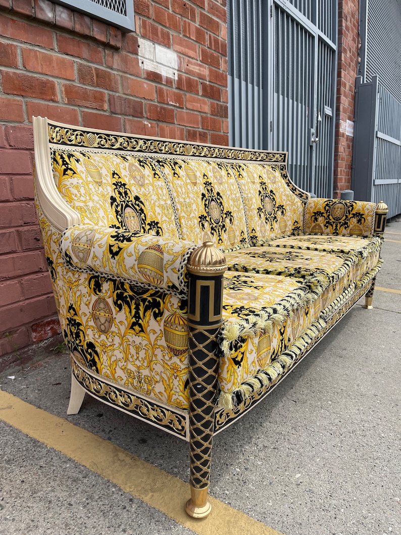 Fabulous Custom Versace Style Sofa Couch Formal Living Room Seating