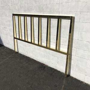 Vintage Polished Brass King Headboard | Hollywood Regency bild 3