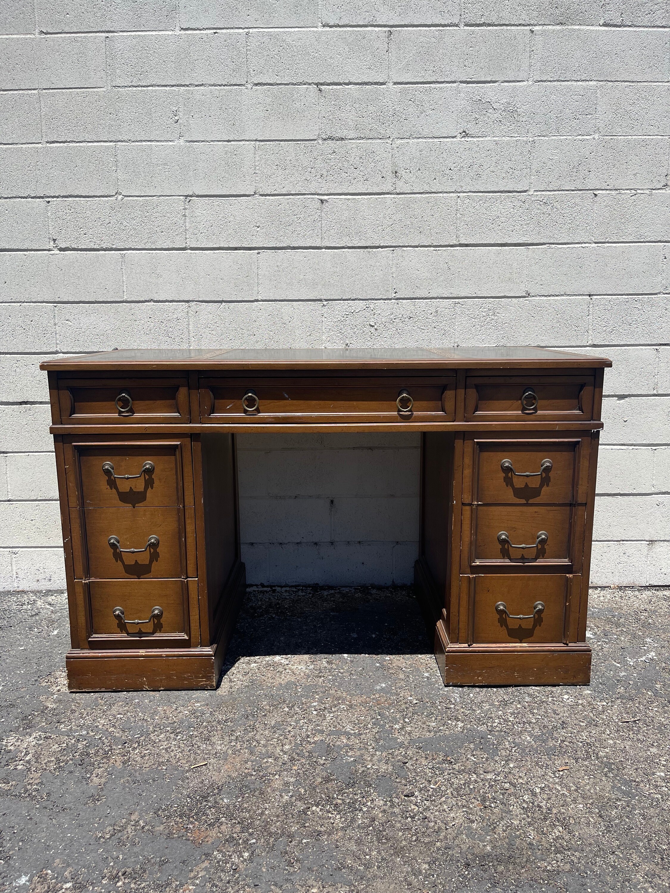 1950s Leather Trunk Writing Desk