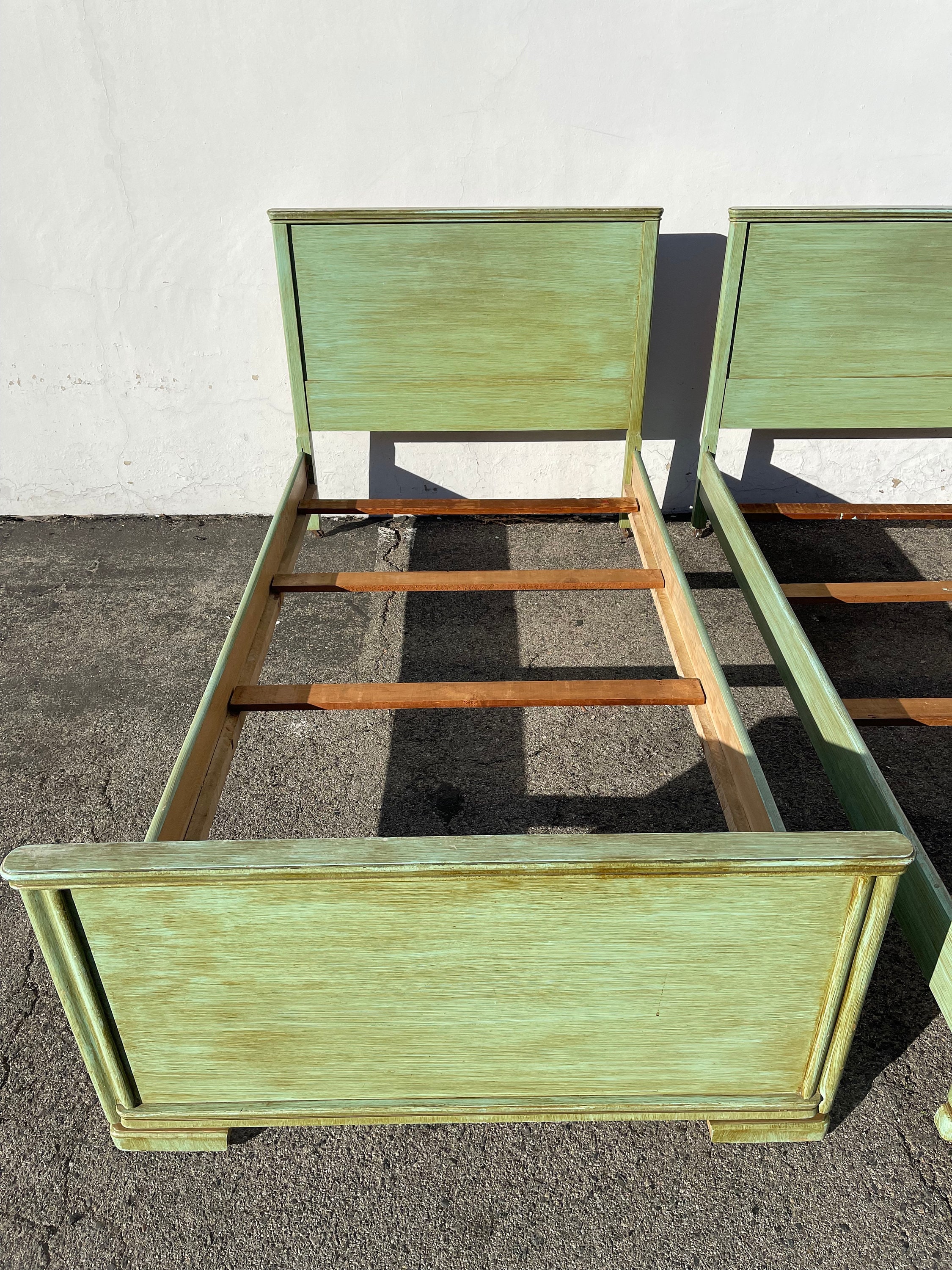 2 Antique Twin Beds Traditional Single Solid Wood Bedroom Kids