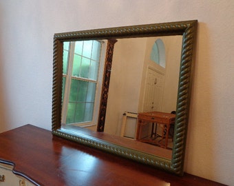 Mirror Wall Vintage Green Traditional Vanity Shabby Chic French Provincial Bedroom Bathroom Country Classic Decor Dressing Mirror