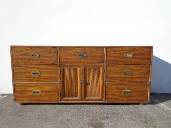 Campaign Chest Media Console Dresser Vintage Boho Chic Etsy