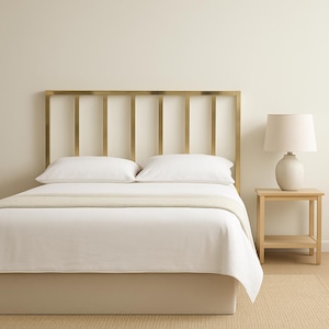 Vintage Polished Brass King Headboard | Hollywood Regency bild 1