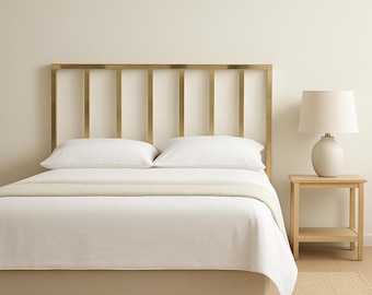 Vintage Polished Brass King Headboard | Hollywood Regency