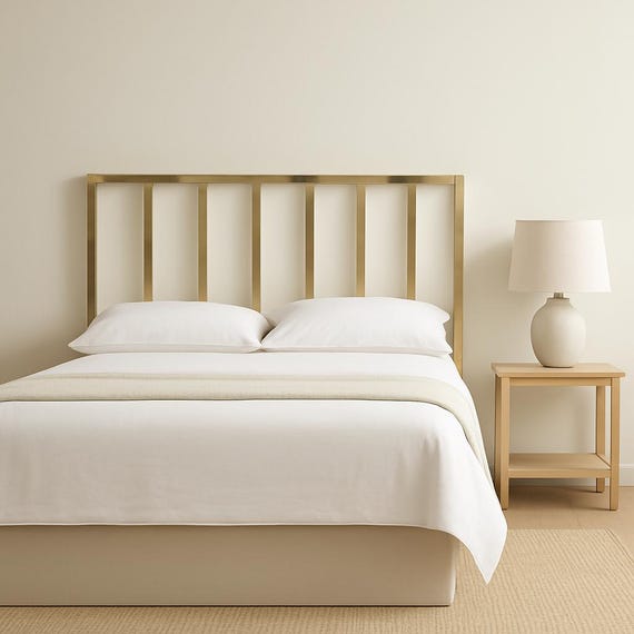 Vintage Polished Brass King Headboard | Hollywood Regency