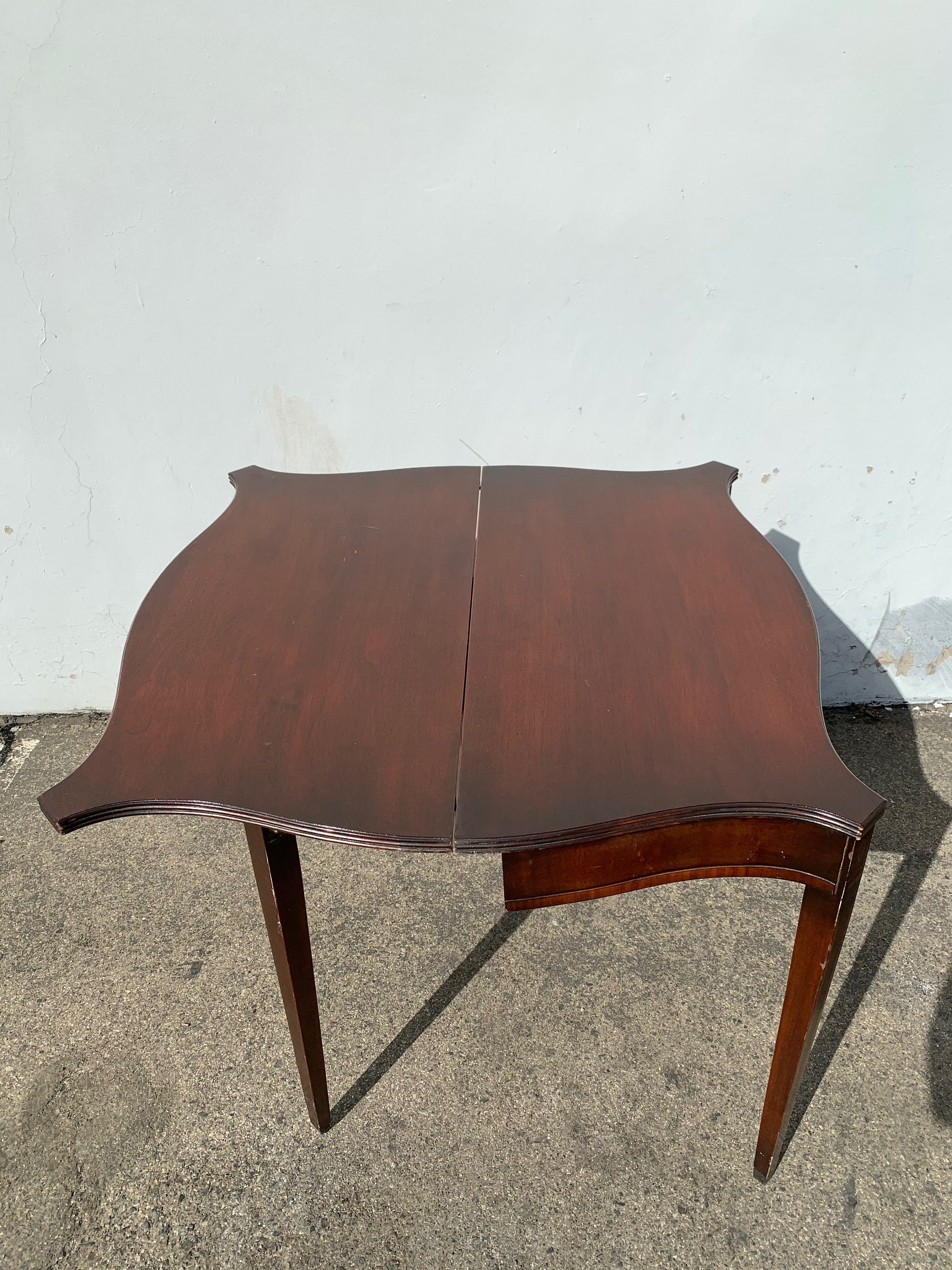 Antique Table Flip Top Game Card Table Wood Accent Console Traditional