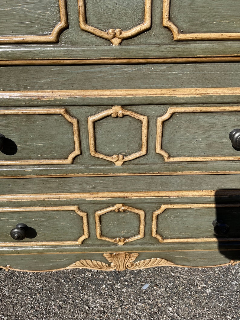 Vintage Wood Dresser Tall Chest of Drawers Bedroom Storage Country French Shabby Chic Antique Painted Dresser CUSTOM PAINT AVAIL image 9