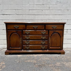 Antique Wood Cabinet Sideboard Buffet Wood Console Bernhardt Table Storage Traditional Mission Arts Crafts Style Tv Media CUSTOM PAINT AVAIL