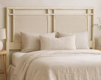 Vintage Drexel Captiva Faux Bamboo Headboard — Queen Size CUSTOM PAINT AVAILABLE