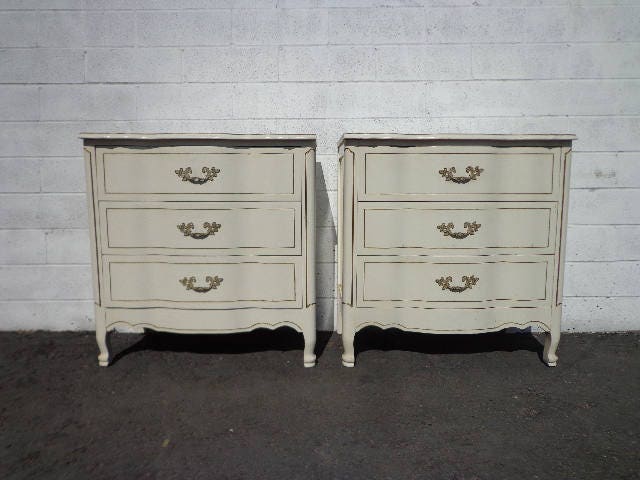 2 French Provincial Bachelor Chests Nightstands Dressers