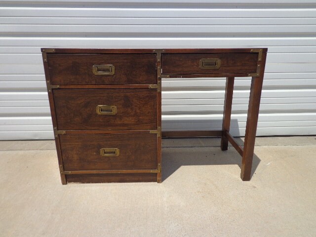 Vintage Campaign Desk Vanity Table Brass Bohemian Boho Chic