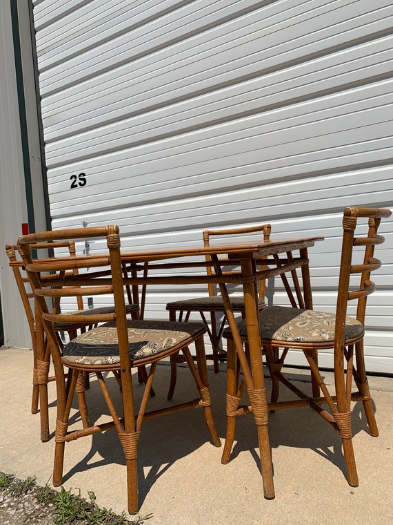 Vintage bamboo 2024 dining set