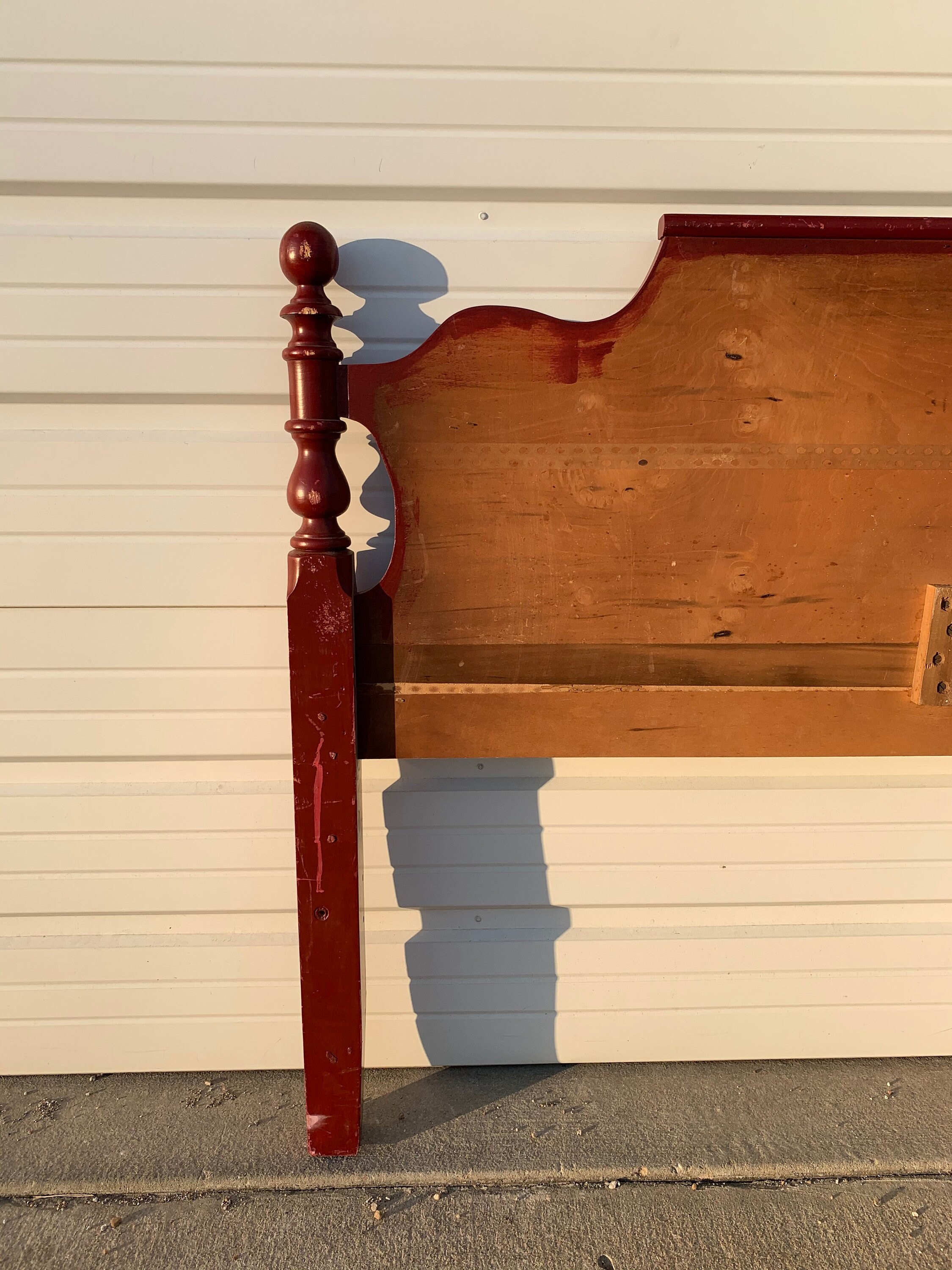 Antique Full Headboard Wood Bed Traditional Vintage Bedroom Furniture