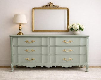 Pick Your Color French Provincial Dresser -  Vintage Serpentine Chest - Refinished To Order