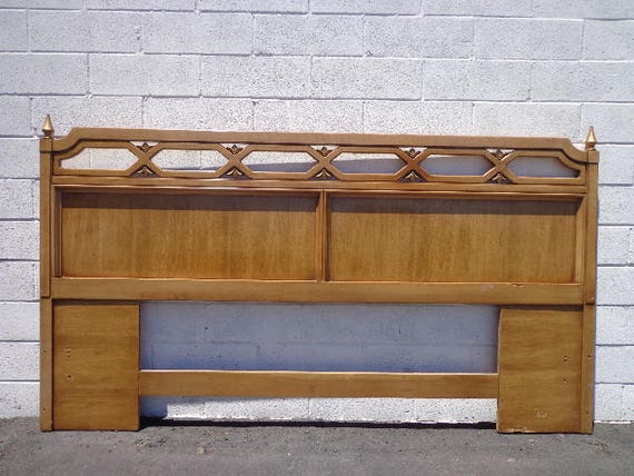 Headboard Mid Century Modern Bed King Hollywood Regency Frame Wood Finish Bedroom Set Boho Chic Glam Mcm Furniture Panel Custom Paint Avail