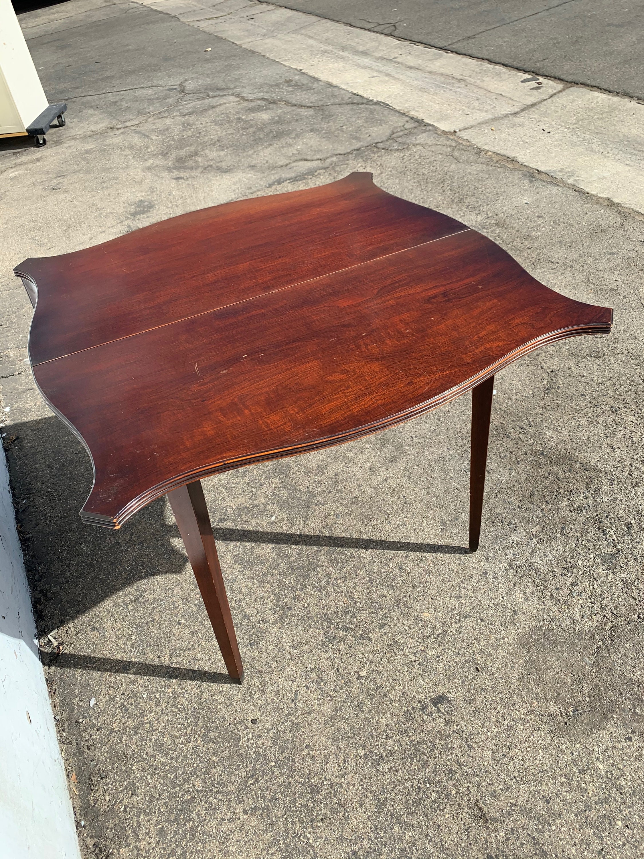 Antique Table Flip Top Game Card Table Wood Accent Console Traditional