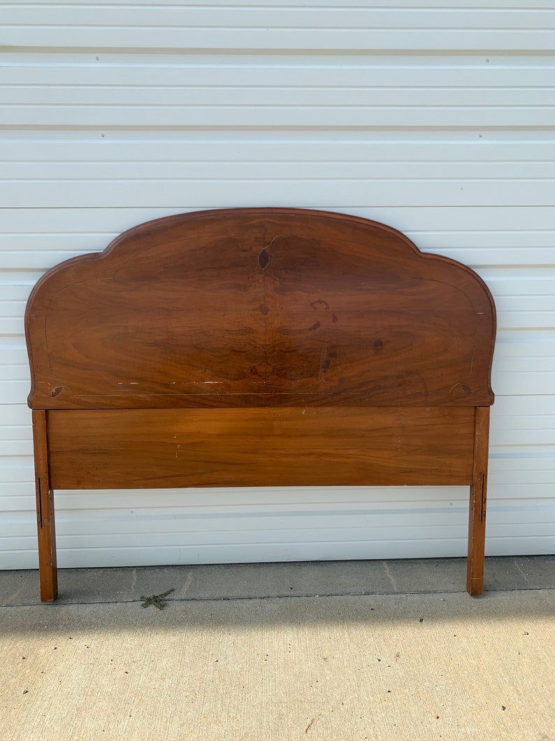 Antique Wood Full Bed Headboard French Provincial Bed Bedroom Etsy
