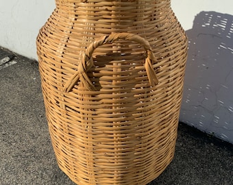 Fabulous Vase Boho Chic Bohemian Woven Wicker Flower Floor Vintage Decor Jug Jar Urn Basket Decoration Tall Container Weave Rattan Planter