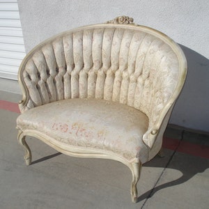 Antique Loveseat French Provincial Sette Sofa Couch Bench Boudoir Vintage Regency Entry Way Chippendale Sofa Shabby Chic Victorian Seating image 9